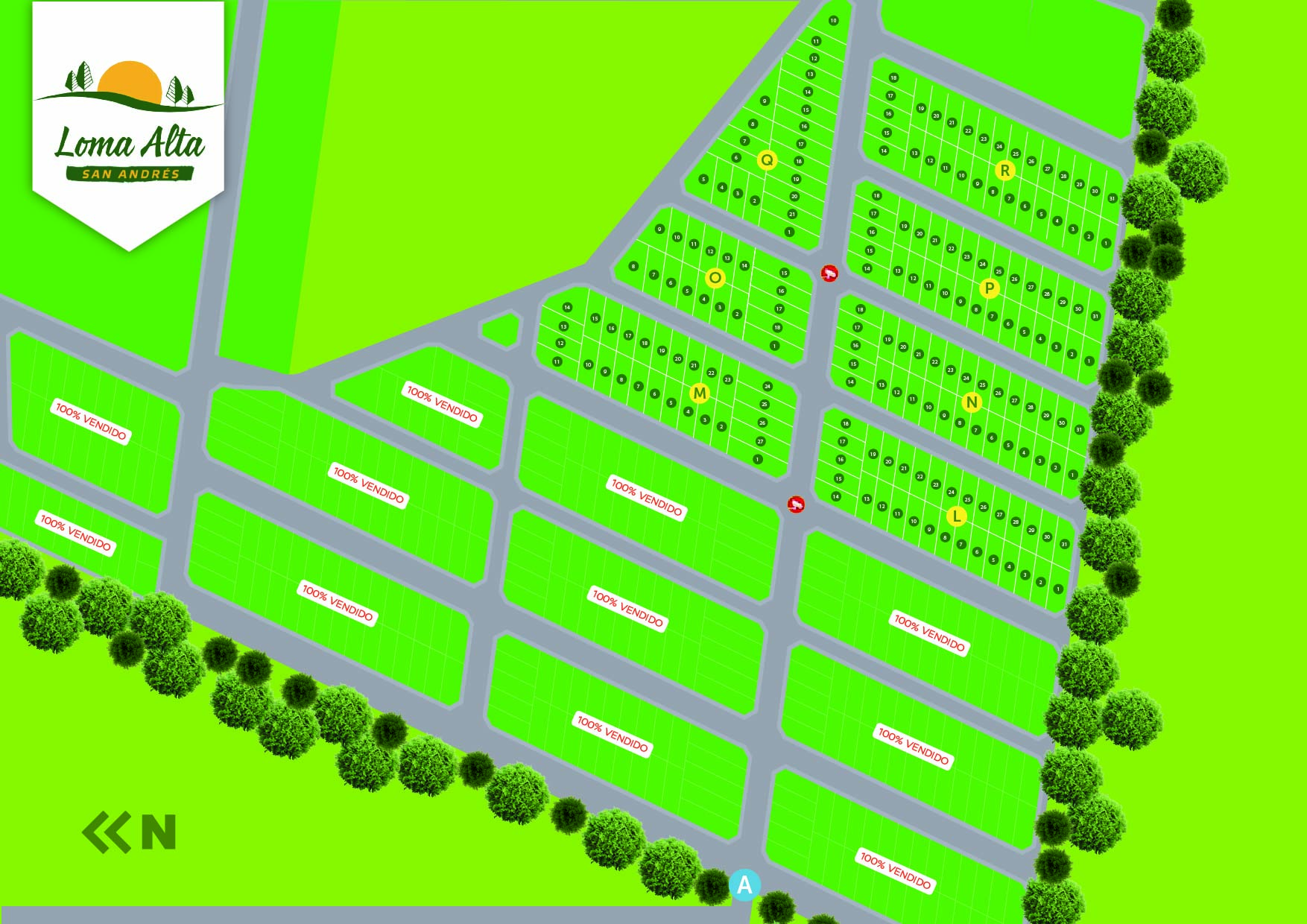Loma Alta San Andrés lot map