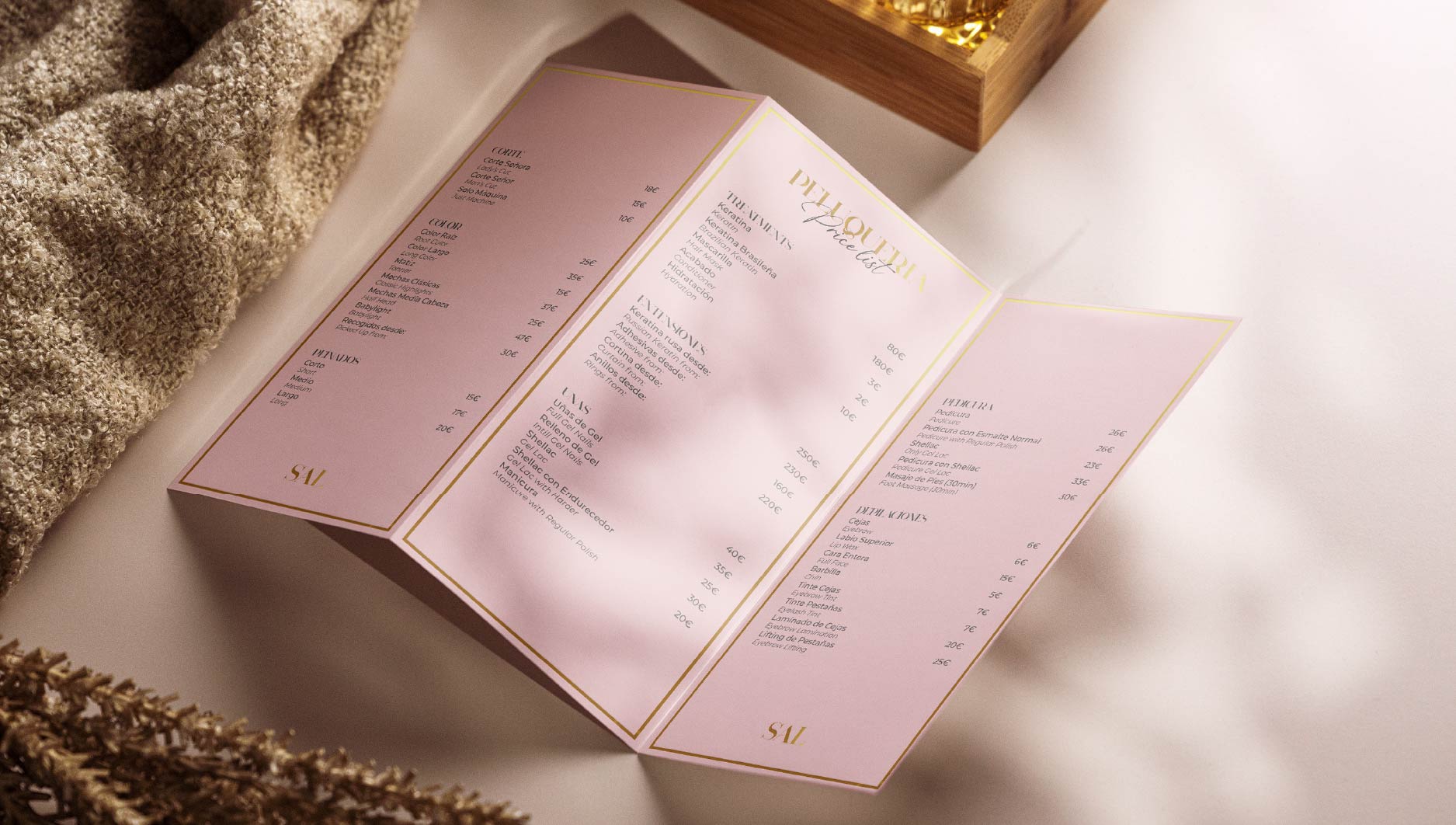 Salon N23 folded price list in context